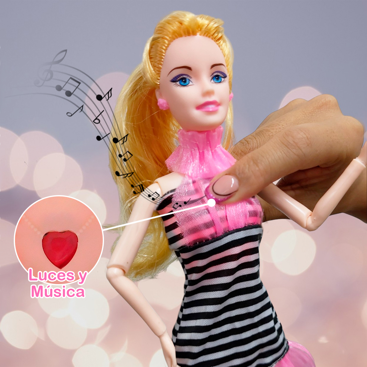 Muñeca Articulada Viajera Collar HB041